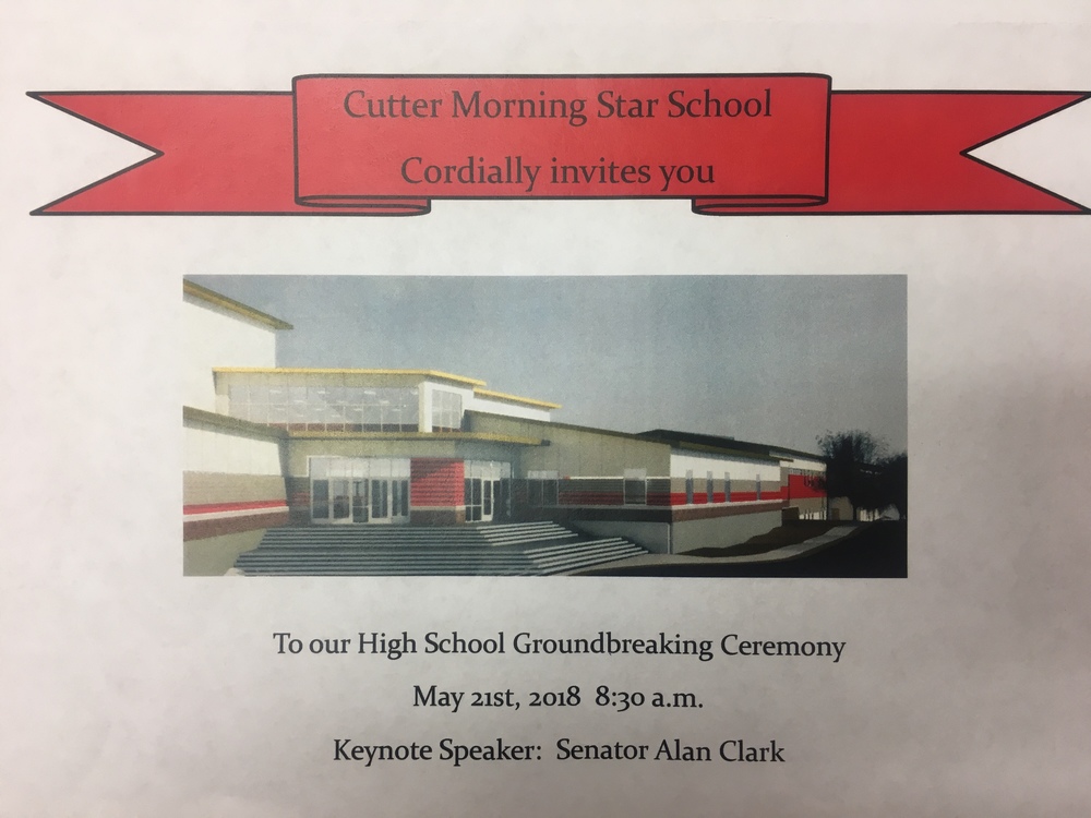 Reminder: Join us for the High School Groundbreaking Ceremony tomorrow at 8:30 a.m.