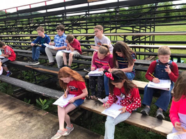 Fourth Graders went on a sensory walk Monday afternoon after testing to find inspiration for our Haiku writing.