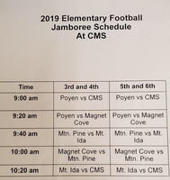 Pee Wee Football Jamboree Schedule