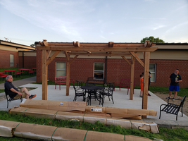 Thank you to the volunteers that came out and helped put together our outdoor reading furniture and pergola.